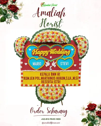 Karangan Papan Bunga Pernikahan di Beji Lor